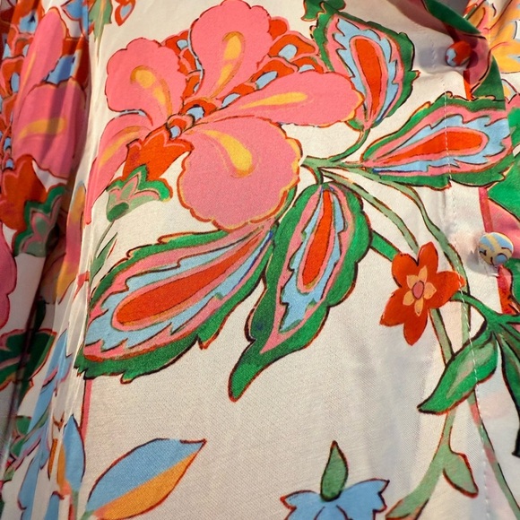 Misa Los Angeles Floral Button Down Shirt - Pink, Green, Red - Picture 11 of 11